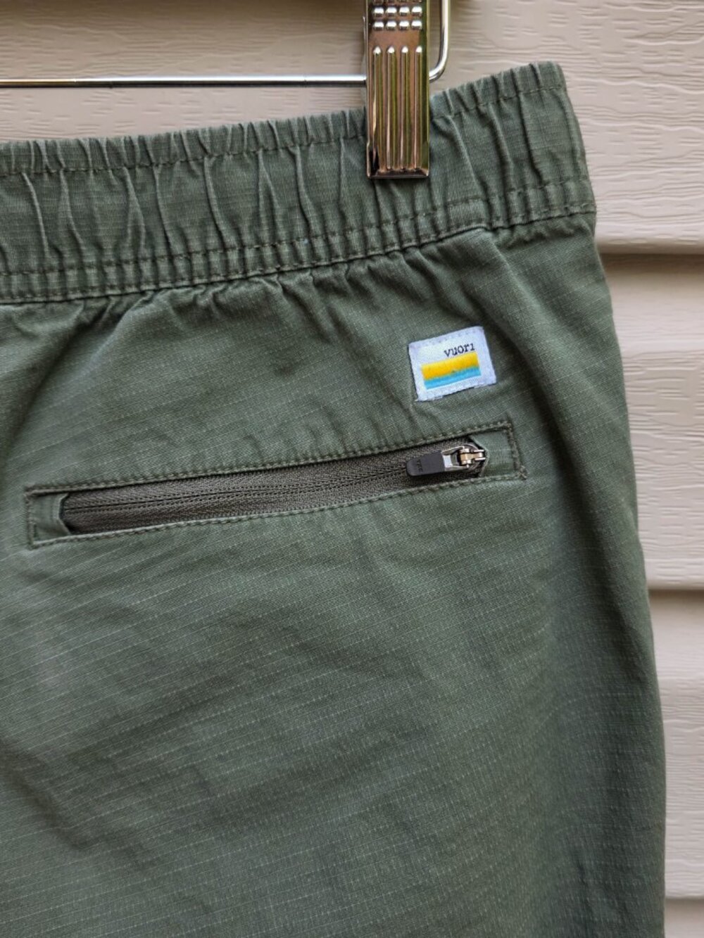 Vuori Ripstop Pants Mens L Green Hiking Climbing Gorpcore Elastic Waist V412 - Picture 6 of 7